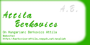attila berkovics business card